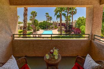 Patio at San Moritz Apartments, Las Vegas, NV